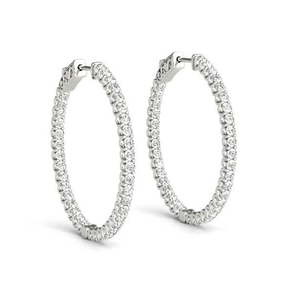 Amipi diamond in-and-out hoop earrings