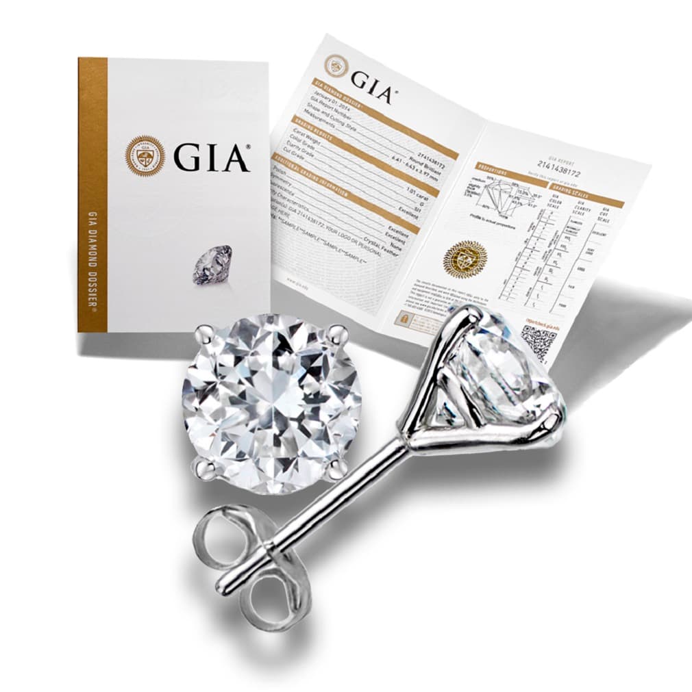 Amipi GIA-certified diamond stud earrings